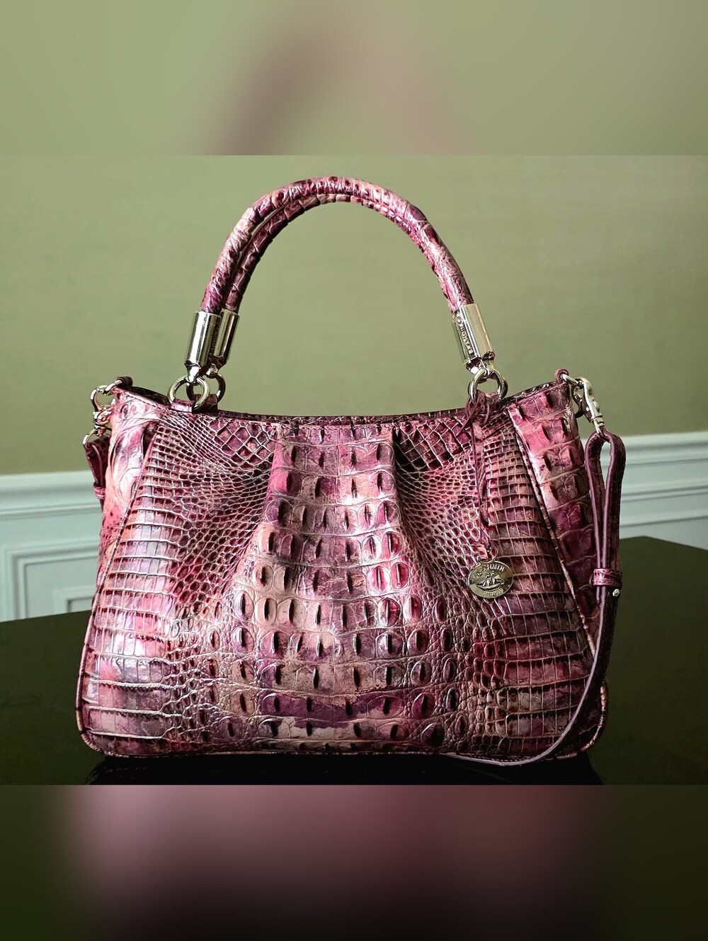 Brahmin Ruby Satchel in Merlot Ombre Melbourne